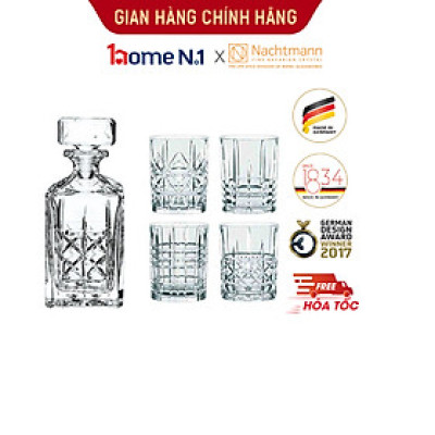 Bộ bình & ly pha lê whisky Nachtmann Highland 5 món - Hàng chính hãng Đức