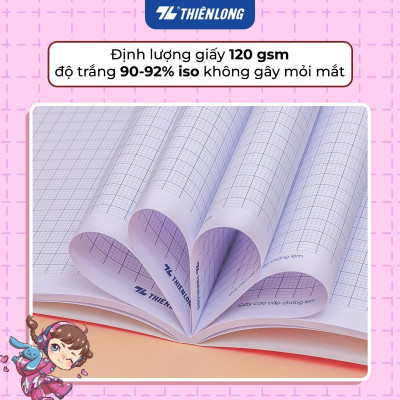 Combo 5/10 Tập học sinh chống lem 48 trang 4 ô ly vuông 2.5mm 120gsm Thiên Long NB-119/AK - PB Akooland - Mẫu ngẫu nhiên