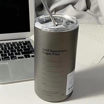 Cốc Giữ Nhiệt Inox 304 Ly Uống Coffee 600ML Giữ Nhiệt 6-8 Tiếng Kèm Ống Hút Tiện Lợi