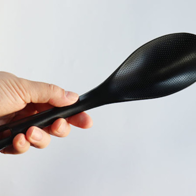 Combo 01 Muôi múc canh đầu silicone Echo Metal 25.5cm + 01 Muôi cơm kháng khuẩn cán dài Echo Metal 25cm màu đen - Nội địa Nhật Bản