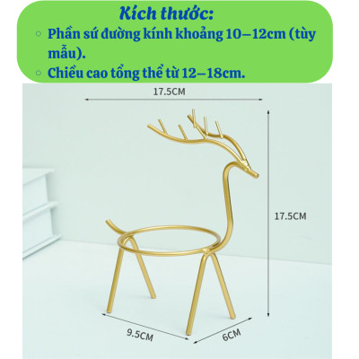 Gạt Tàn Hình Hươu Nghệ Thuật Cao Cấp- Gạt Tàn Trang Trí Kiểu Dáng Hươu Vàng- Gạt Tàn Sứ Hươu Vàng Phong Cách Bắc Âu- Gạt Tàn Sứ Kèm Giá Đỡ Hươu Kim Loại