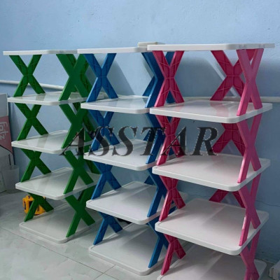 Kệ Để Giày Dép, Kệ Giày 5 Tầng Chữ X Có Thể Tháo Lắp Gấp Gọn 