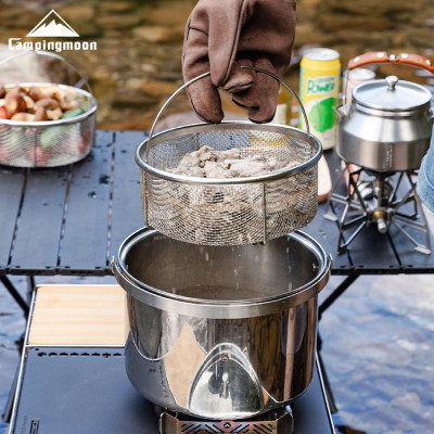 Giỏ thoát nước lớn/ Rổ rau thép không gỉ Campingmoon CC-22