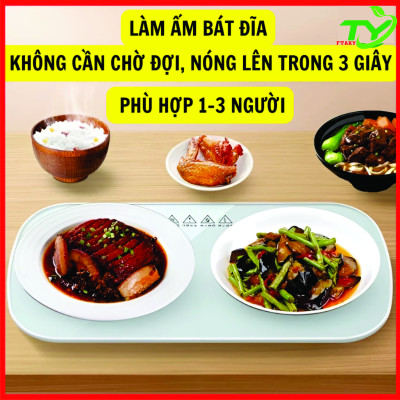 Đĩa hâm nóng đồ ăn trà cafe sữa SOP MEDIA kèm đế điện dùng cho mọi chất liệu an toàn tiện lợi, có mặt kính cường lực Hàng Chính Hãng