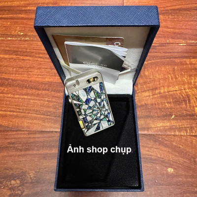 Hột Quẹt Bật Lửa Xăng Đá Chief CF721-BG Mở Nắp Đánh Lửa Tự Động Khảm Xà Cừ Độc Đáo Lạ Mắt