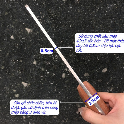 Dao chặt xương lớn DandiHome thép 4Cr13 nặng 890gr cao cấp