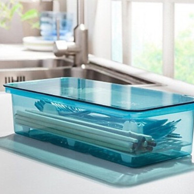 ( HOT HOT ) SẴN Hộp đựng thìa đũa nằm ngang có nắp và khay ráo nước ( giao màu ngẫu nhiên )