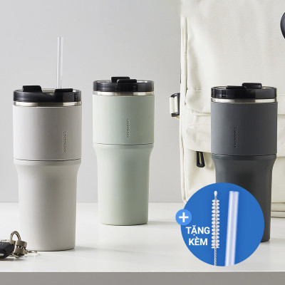 Bình giữ nhiệt LocknLock Metro Drive LHC4277S 650ml - Kèm ống hút và cọ rửa