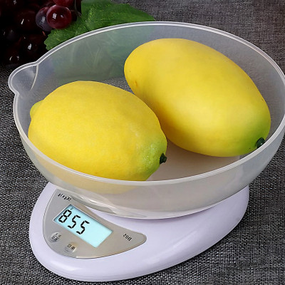 Cân điện tử GDA001 cân nhà bếp 5kg, chia thực phẩm, cân tiểu ly electronic Kitchen tặng kèm 1móc dán trong và pinAAA- Hàng chính hãng