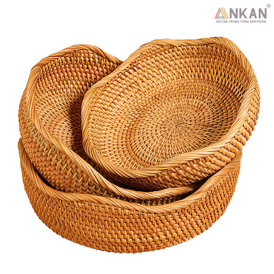 Rổ Đựng Trái Cây, Đồ Khô Chất Liệu Mây Tre Đan Thủ Công, Giỏ Đựng Đồ Decor Nhà Ăn, Phòng Khách