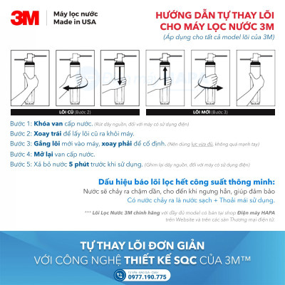 Lõi Lọc Nước 3M HF90 & HF8-S Thay Cho Máy Lọc Nước Thương Mại 3M DP190 - Nhập Khẩu Mỹ, Hàng Chính Hãng