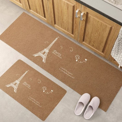 Bộ 2 thảm 2D nhà bếp đế cao su chống trượt 120x40 và 60x40 + kèm 2 khăn lau 30x30 (màu ngẫu nhiên) 