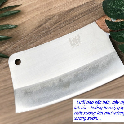 Dao chặt xương lớn DandiHome thép 4Cr13 nặng 890gr cao cấp