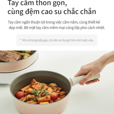 Chảo nhôm Lock&Lock chống dính Suit IH 26cm CSU1263PIK - Hàng chính hãng, dùng được bếp từ, tay cầm êm, dẫn nhiệt nhanh - JoyMall