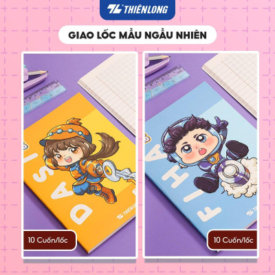Combo 5/10 Tập học sinh chống lóa 96 trang 4 ô ly vuông 2mm 100gsm Thiên Long NB-117/AK - PB Akooland - Mẫu ngẫu nhiên