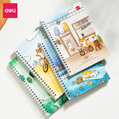 Sổ Tay Ghi Chép Lò Xo Kẻ Ngang A5 Gáy Xoắn 120 Trang Deli - Phù Hợp Làm Sổ Kế Hoach Planner, Viết Nhật Kí, Tập Vở Học Sinh Sổ Tay Văn Phòng - Màu Ngẫu Nhiên - LA560 ELA560 LPA560