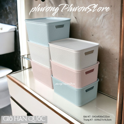 COMBO BỘ GIỎ CÓ NẮP ĐẬY CAO CẤP NHIỀU SIZE & MÀU ĐẸP BỘ RỔ GIỎ CÓ NÁP ĐẬY PHONG CÁCH HÀN QUỐC & NHẬT BẢN TUYỆT ĐẸP (MH 37&38)