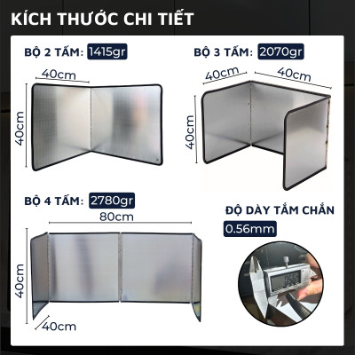 Tấm chắn dầu mỡ, nước bắn trong nhà bếp Dandihome inox 304 cao cấp