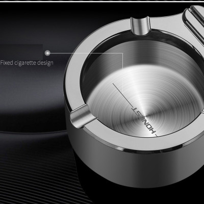 Gạt tàn có quẹt lửa (bật lửa) bằng kim loại 