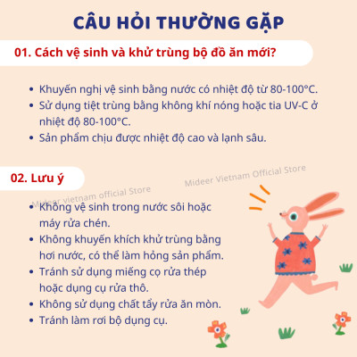 Bộ bát ăn dặm cho bé, chén sứ ăn dặm cho bé kèm thìa dĩa Mideer Kids Tableware