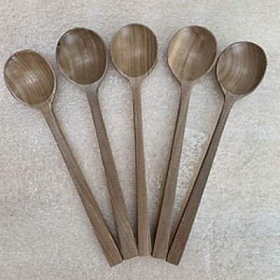 Thìa/Muỗng gỗ Óc Chó nhập khẩu Mỹ cao cấp (CTH529) Thìa/ Muỗng tròn dùng ăn cơm, decor trang trí, chụp ảnh