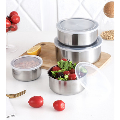 Bộ 5 Thau Inox Đựng Thực Phẩm Nắp Nhựa,  Nhiều Kích Thước, Chất Liệu Cao Cấp Bền Đẹp, An Toàn Vệ Sinh Thực Phẩm 