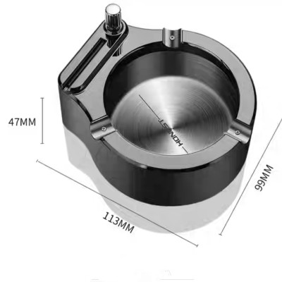 Gạt tàn có quẹt lửa (bật lửa) bằng kim loại 