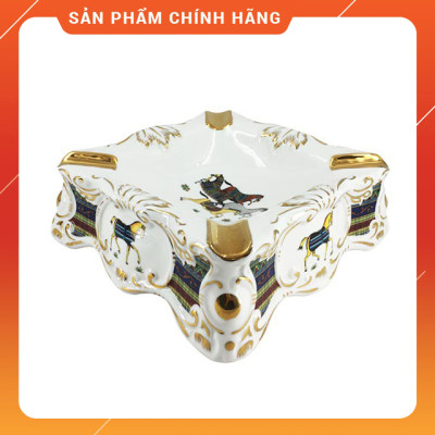 Gạt Tàn Sứ Lubinski AS160 Cao Cấp Họa Tiết Hoa Văn Thổ Cẩm Họa Tiết Hình Con Ngựa Sang Trọng