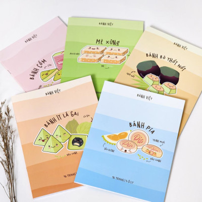 Tập Học Sinh Bánh Việt - Miền Nam - 4 Ô Ly - 96 Trang 80gsm - The Sun 01 - Bánh Cốm