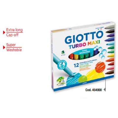 Bút dạ nhập khẩu Italy GIOTTO Turbo Maxi 454000 12 màu
