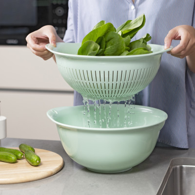 Bộ thau rổ cao cấp Yoko 35cm - Chất liệu cao cấp, Kháng khuẩn - hàng chính hãng Inochi