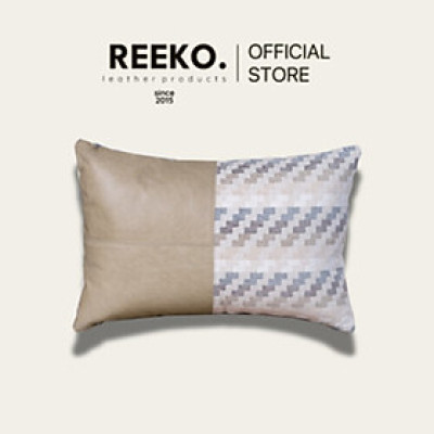 Gối sofa tựa lưng hình chữ nhật dài cao cấp, kết hợp da bò thật và vải DVC6003Z | REEKO
