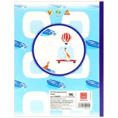 Combo 5 Vở 4 Ly Ngang 96 Trang 100gsm Class Refesh - Hồng Hà 0445 (Mẫu Màu Giao Ngẫu Nhiên)
