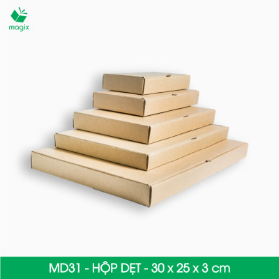 MD31 - 30x25x3 cm - 100 Thùng hộp carton trơn đóng hàng