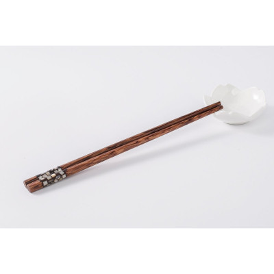 Bộ 10 đôi đũa dừa đá khảm trai PHUSANG sang trọng không chất bảo quản dùng trong nhà hàng khách sạn và bàn ăn