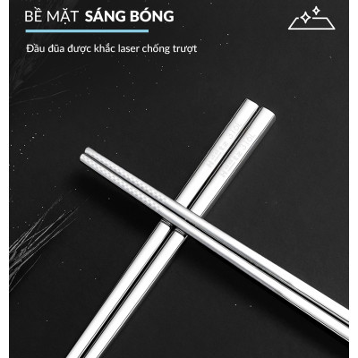 Bộ 10 đôi đũa inox 316L Hàn Quốc CIM316 bảo hành 24 tháng