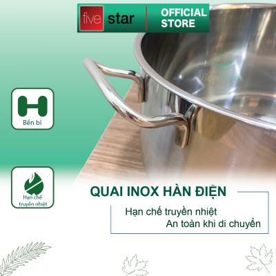 Nồi Luộc Gà Nắp Inox Fivestar Tặng 5 Muỗng Ăn - Bạc