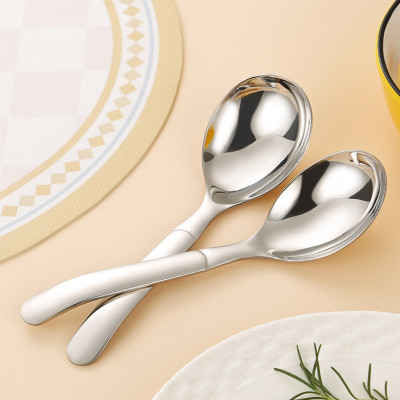 Combo 3 muỗng thìa tròn dày chất liệu inox không gỉ đa năng phong cách sang trọng phù hợp dùng ăn súp, ăn lẩu, xới cơm tiện lợi