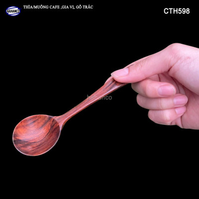 Thìa Gỗ Trắc Cẩm Đầu Tròn Cán Thẳng Để Khuấy Đồ Uống Xúc Gia Vị - CTH598