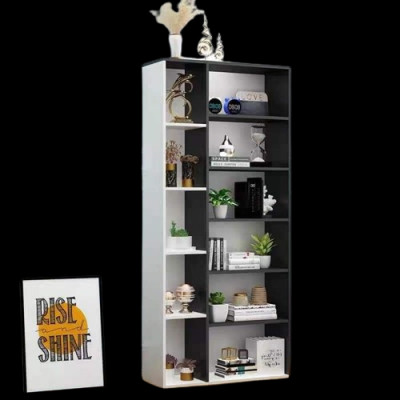 Kệ Sách Gỗ Nội Thất 6 Tầng 2 Màu Kết Hợp. C130 x D60 x R17cm. Kệ Gỗ Trang Trí Decor Nhà Cửa Gỗ MDF Phủ Melatium Cao Cấp