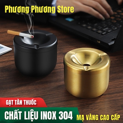 Gạt Tàn Thuốc Iá Dạng phễu Dáng Đẹp Cao Cấp Bằng Kim loại Inox 304 Mạ Vàng