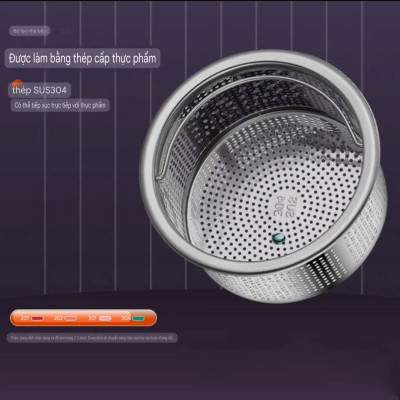 Dụng Cụ Lọc Rác Inox Chống Gỉ Bồn Rửa Chén Có Quai Xách K7TD