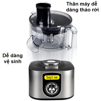 Máy thái rau củ quả đa năng chuyên nghiệp thương hiệu Mỹ cao cấp Septree ANS-A5 - Công suất 600W - Hàng Nhập Khẩu