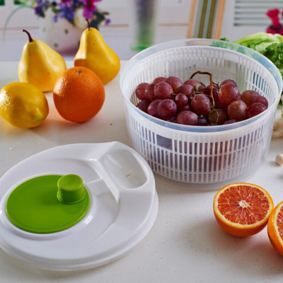 Bổ rổ quay rau sống, bộ rổ xoay rau ly tâm làm ráo nước nhanh, size 23cm