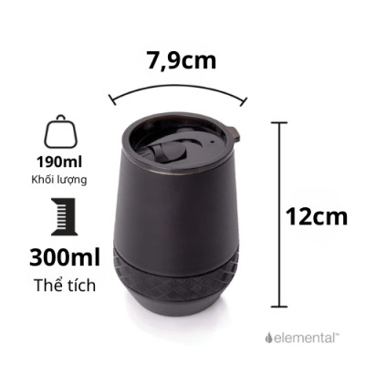 [Elemental chính hãng - Thương hiệu Mỹ] Ly giữ nhiệt Elemental Wine 300ml, giữ nhiệt vượt trội, inox 304, an toàn sức khỏe