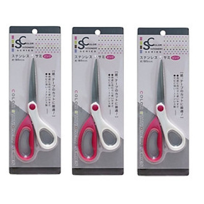 Combo 03 Kéo văn phòng không gỉ Echo Metal - Made in Japan (Giao màu ngẫu nhiên)