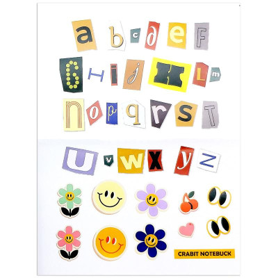 Sổ Dot Khổ Vuông 140 Trang 130gsm + Kèm Sticker Composition Collection - Crabit Notebuck 1594 - Vàng Chanh Lime