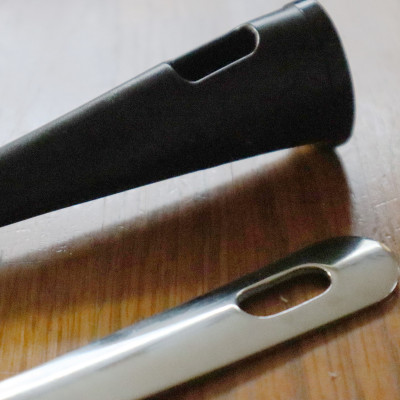 Combo 01 Muôi múc canh đầu silicone Echo Metal 25.5cm + 01 Muôi cơm kháng khuẩn cán dài Echo Metal 25cm màu đen - Nội địa Nhật Bản