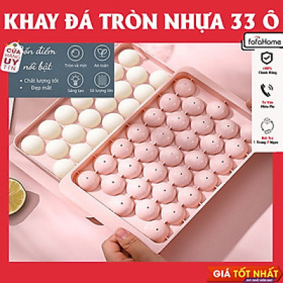 Khay Làm Đá Viên Tròn, Khay Đá Tròn Có Nắp Đậy Thông Minh, Khuôn Rau Câu Làm Thạch 33 Ô