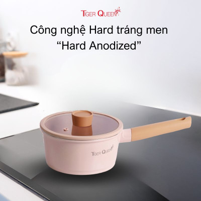 Nồi quánh Ceramic từ tính Tiger Queen CWCP-18B - Màu hồng hoa anh đào [18cm - 1.9L] - Chính hãng